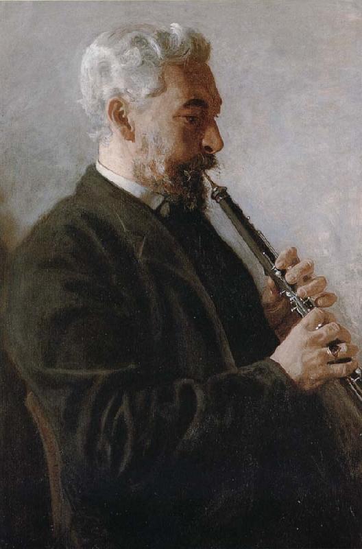 Thomas Eakins The Oboe player oil painting image